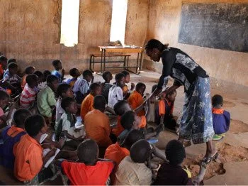 Children in a Malawian classroom